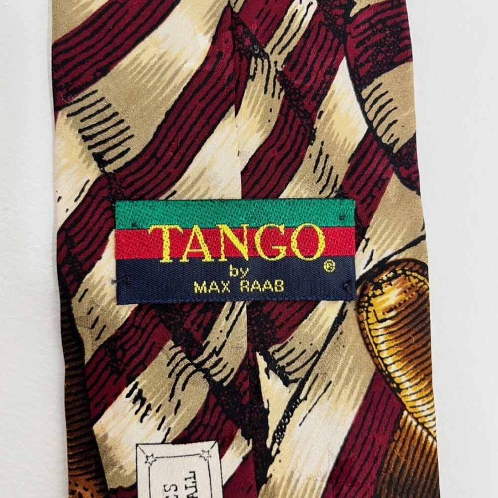 Tango by Max Raab Baseball Tango Tie All America Series Silk‎ USA Made 3.75"x56" - Picture 3 of 7